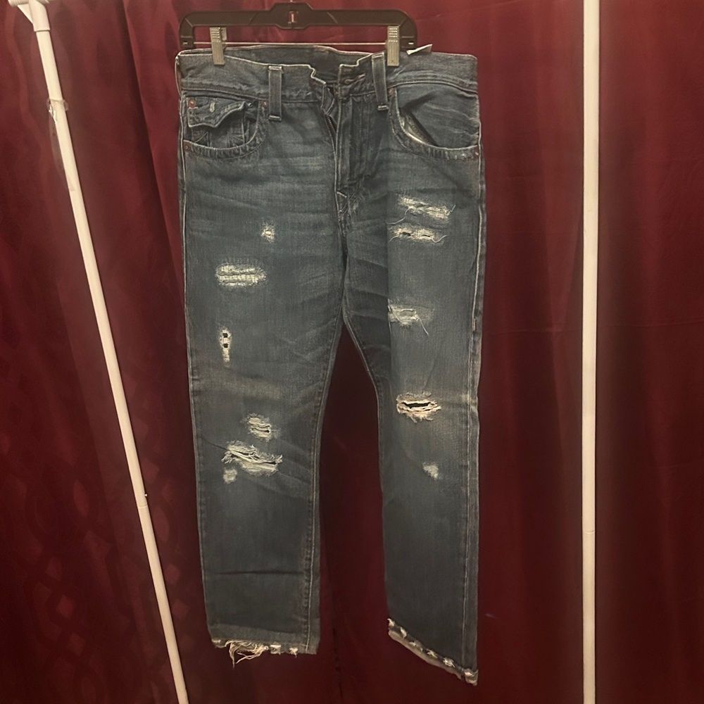 True Religion Men's Distressed Denim Jeans
